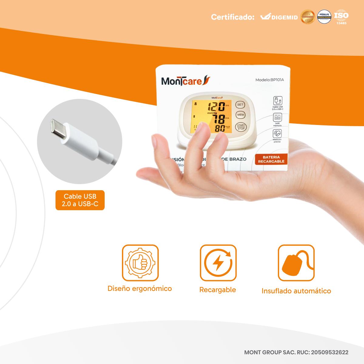 Tensiómetro Digital de Brazo Montcare - Recargable - Image 2